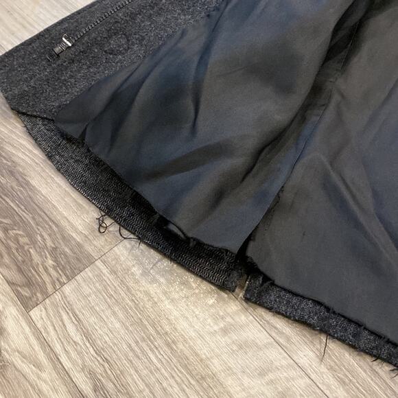 VTG Talbots Charcoal Gray 100% Wool Lined SHORTENED Coat Toggle Style Buttons - Picture 10 of 14